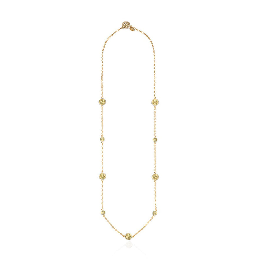 Classic Multi-Disc Station Necklace - Gold