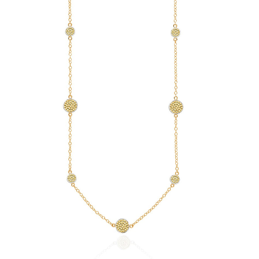 Classic Multi-Disc Station Necklace - Gold