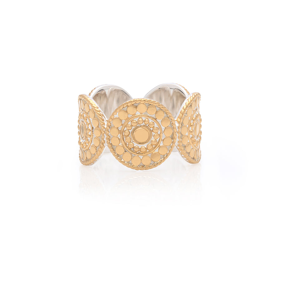 Contrast Dotted Multi-Disc Ring - Gold
