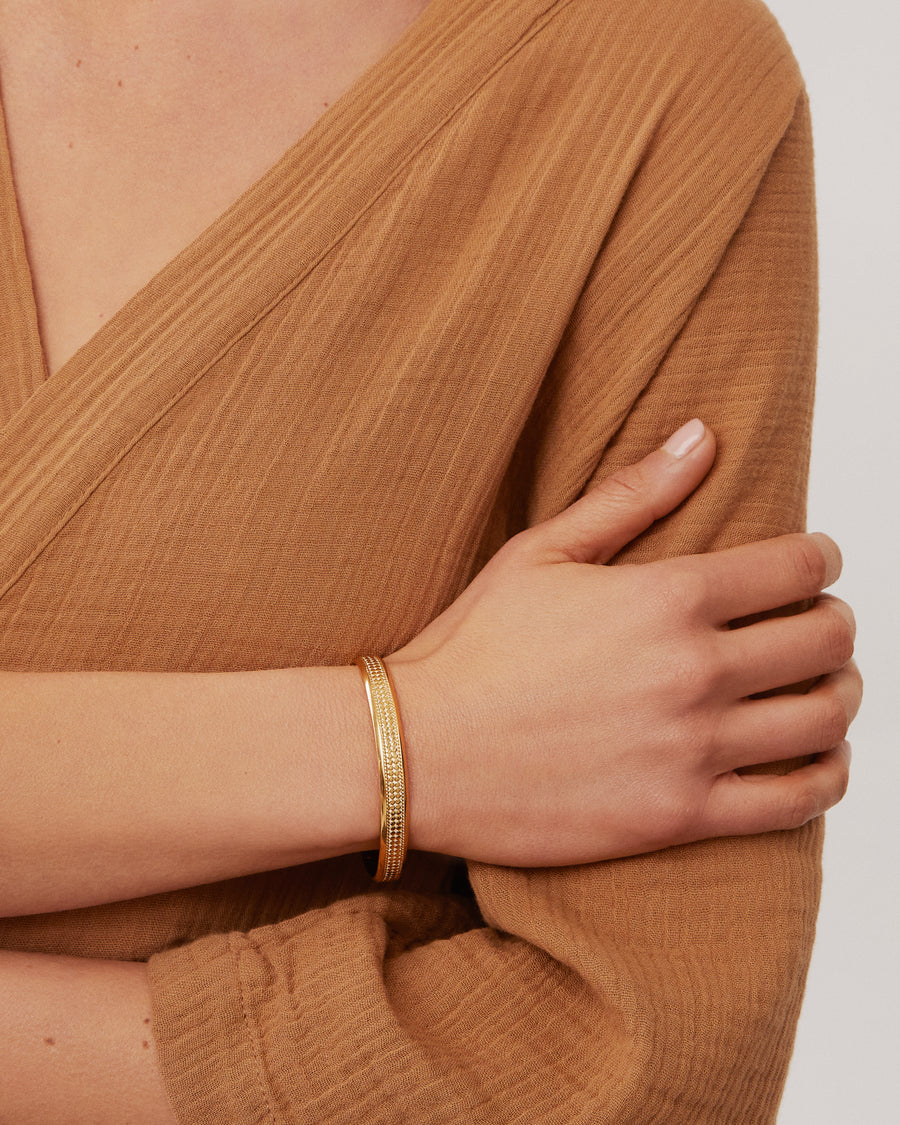 Classic Wide Band Stacking Cuff - Gold