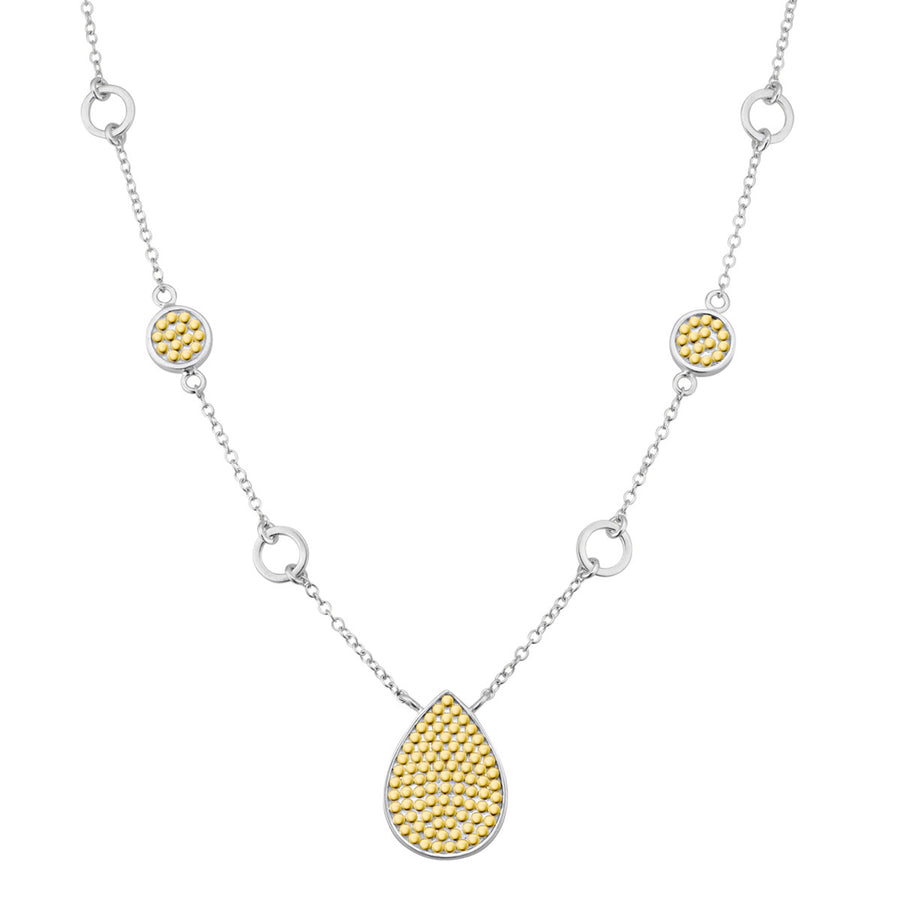Signature Teardrop Pendant Necklace 1618" (Reversible) Gold & Silve Anna Beck Designs, Inc