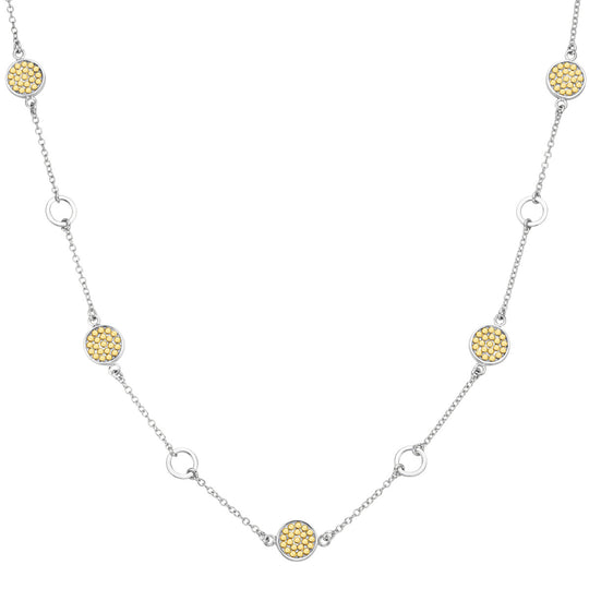 Multi-Disc Open Circle Station Necklace, 16-18"