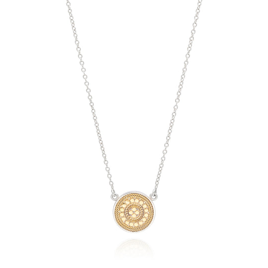 Signature Beaded Disc Pendant Necklace