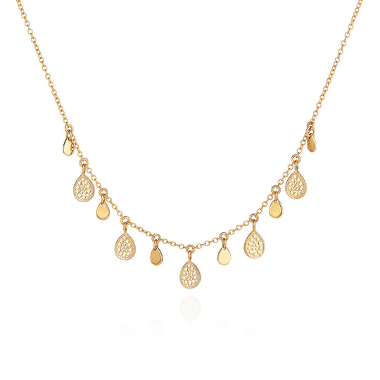 Teardrop Charm Collar Necklace - Gold - AS IS - FINAL SALE