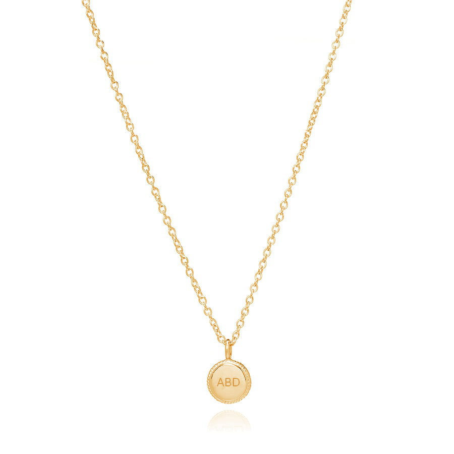 Engravable Mini Circle Necklace - Gold