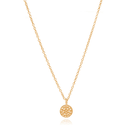 Engravable Mini Circle Necklace - Gold