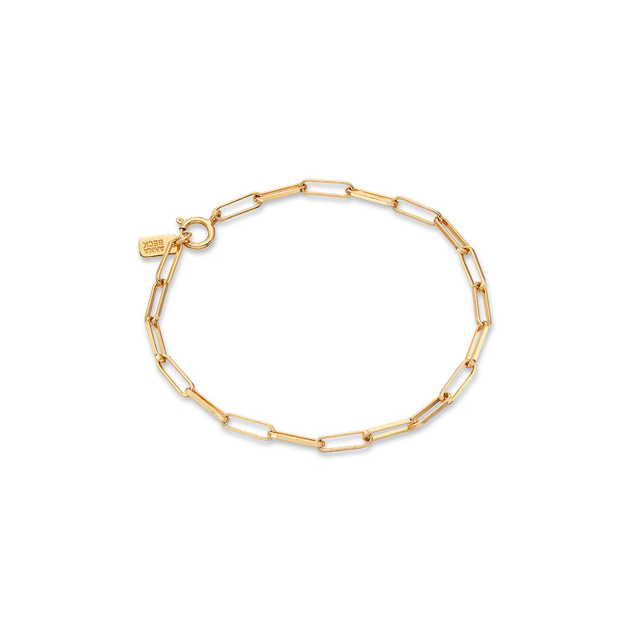 Elongated Box Chain Bracelet, Gold