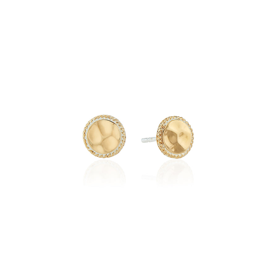 Hammered Stud Earrings - Gold