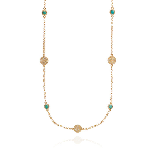 Turquoise Multi-Disc Station Necklace - AS IS - FINAL SALE
