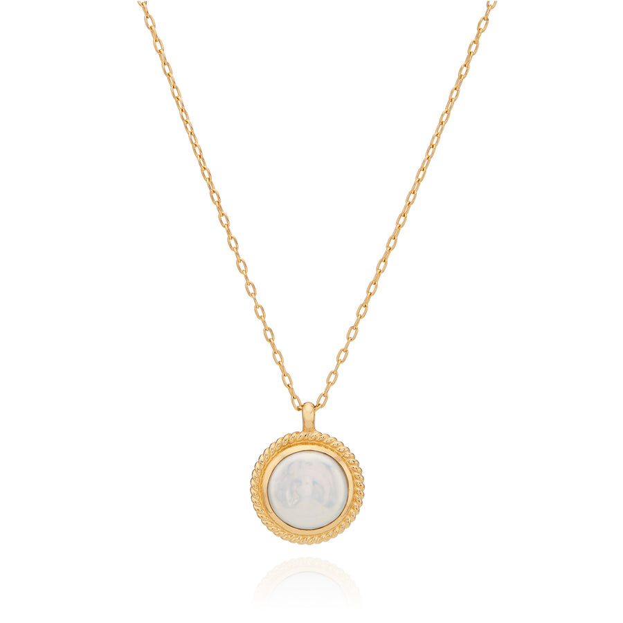 Coin Pearl Pendant Necklace, 18-20"