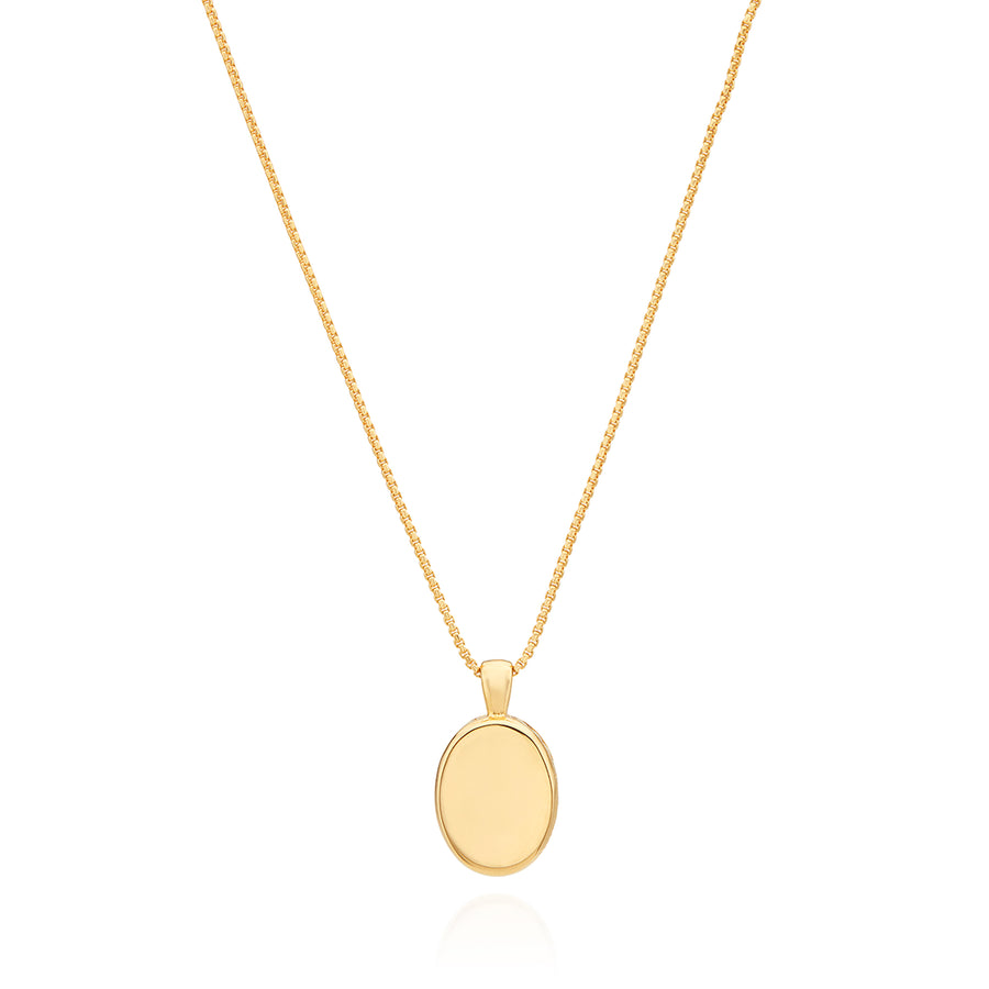 Small Malachite Chrysocolla Pendant Necklace - Gold