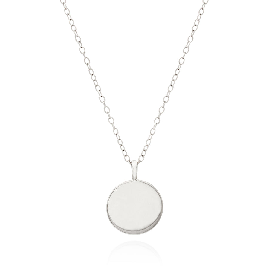 Classic Large Smooth Rim Circle Necklace - Gold & Silver