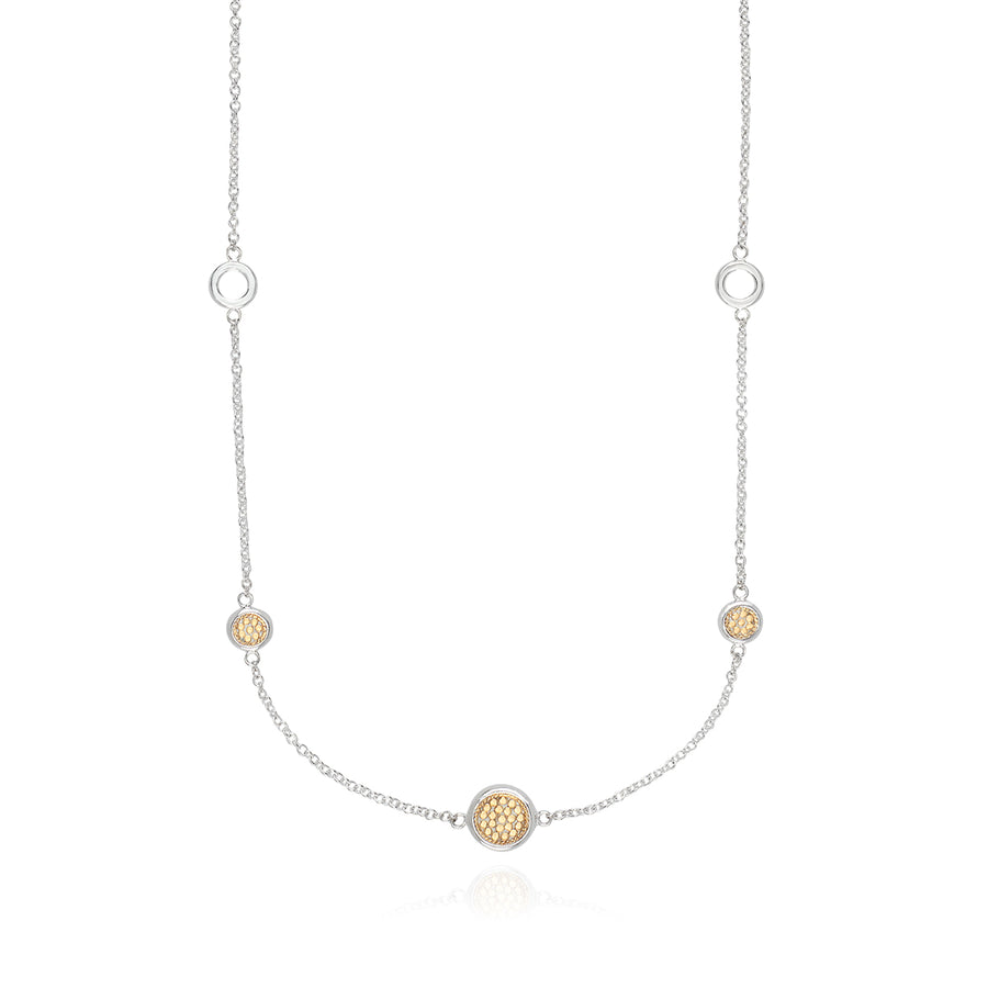 Classic Smooth Rim Long Station Necklace