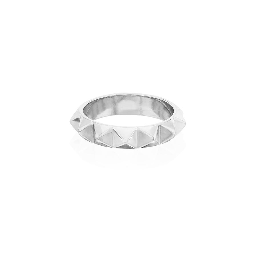 Studded Stacking Ring - Silver
