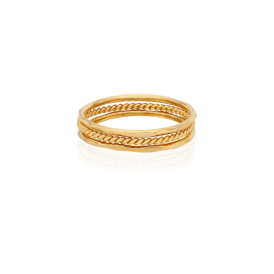 Dainty Stacking Ring Set Gold, Handmade Jewelry