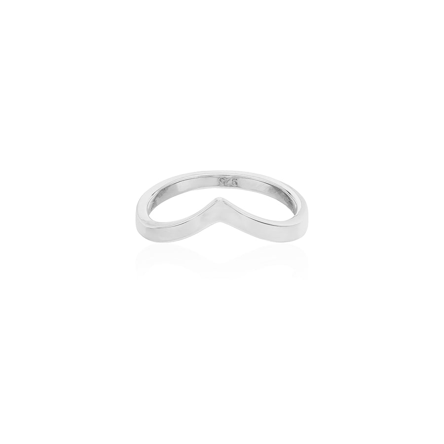 Small V Stacking Ring - Silver