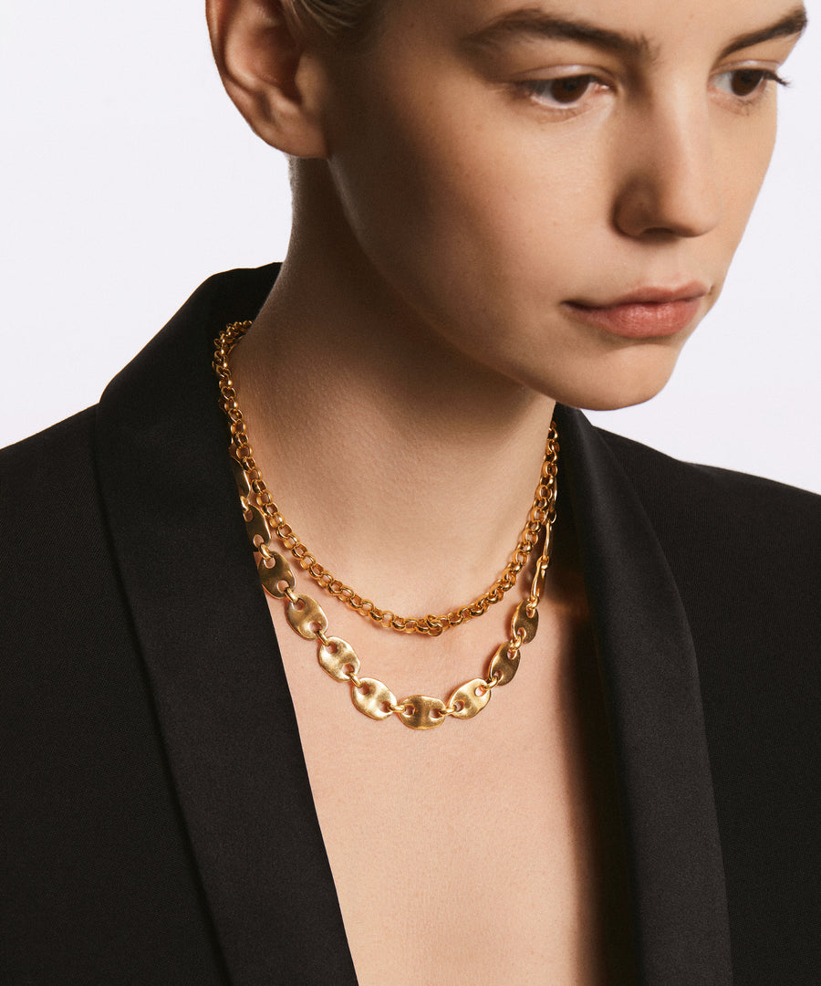 Rolo Chain Collar Necklace - Gold