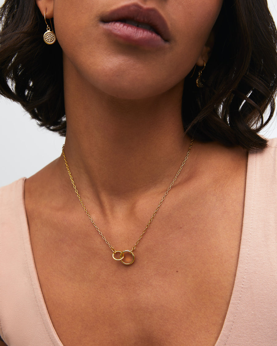Intertwined Circles Charity Necklace - Gold