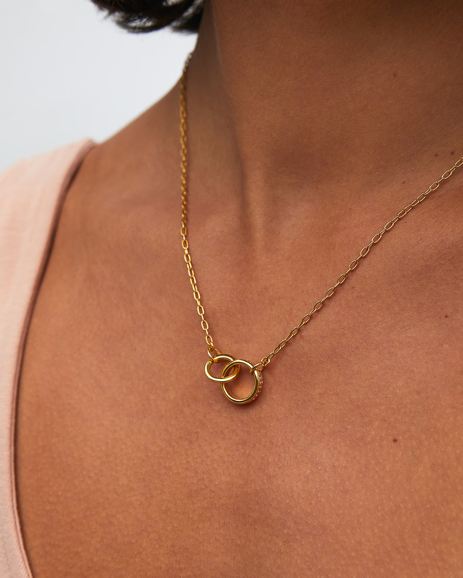 Interlocking Circle Necklace, Gold Double Circle Necklace – Melt'm Jewelry